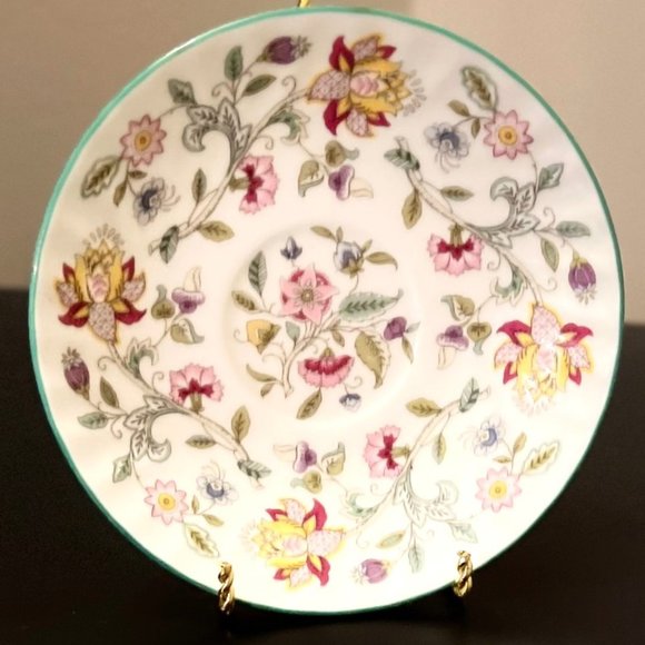 Haddon Hall B1451 Green Trim by Minton - Demitasse Saucers and a Flat Cup - Picture 9 of 13